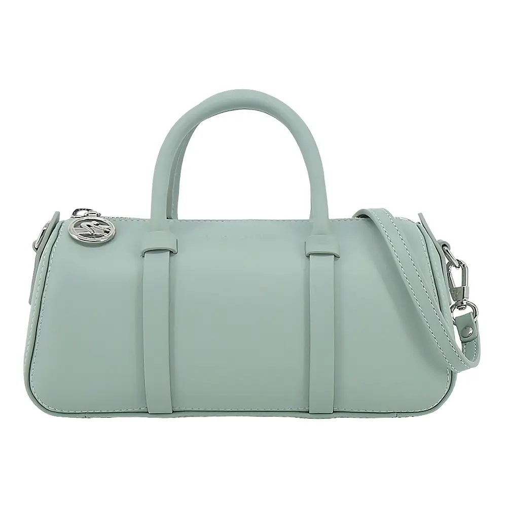 LONGCHAMP DAYLONG系列小牛皮手提/斜背兩用保齡球包(小/青瓷綠)/平行輸入