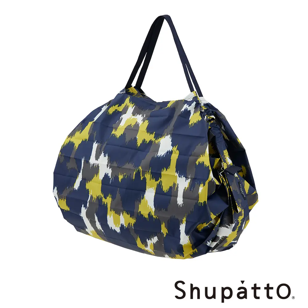 Shupatto 燈籠型都會時尚系列秒收環保啪啪包-中 / 樹蔭藍