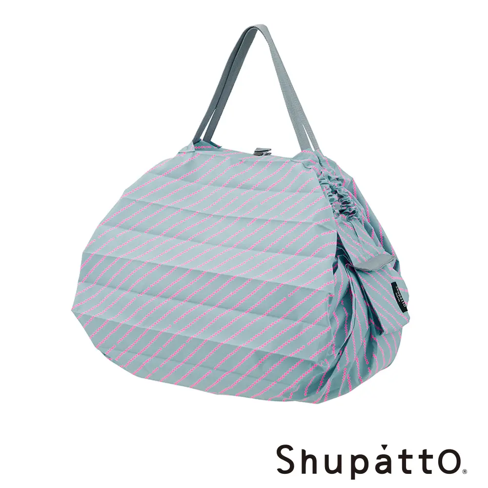 Shupatto 燈籠型都會時尚系列秒收環保啪啪包-中 / 朝日灰