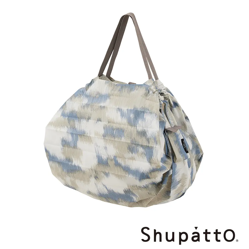 Shupatto 燈籠型都會時尚系列秒收環保啪啪包-中 / 蒼空米