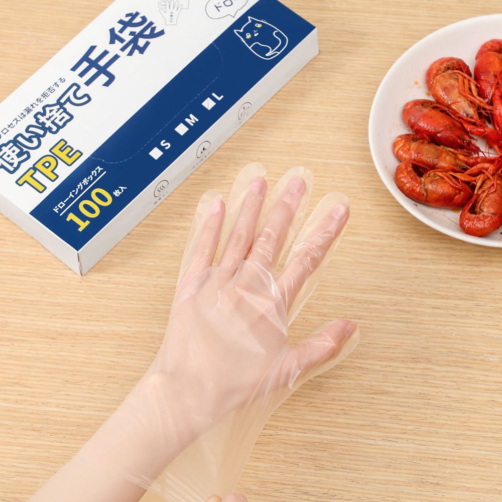 UTOOKII TPE拋棄式萬用透明手套-100入/ L