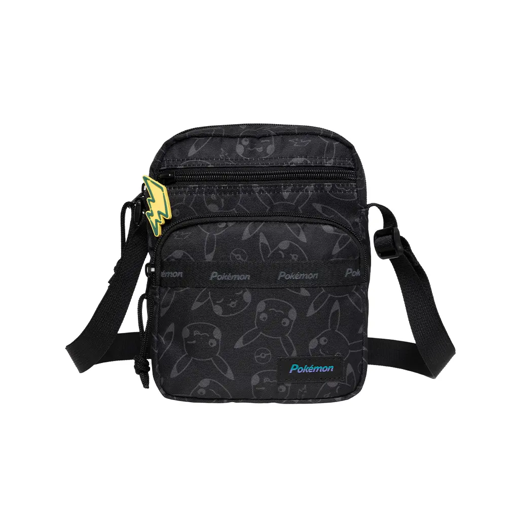 OUTDOOR寶可夢 Pokemon直式側背包/ 黑色/ PK00D03BK