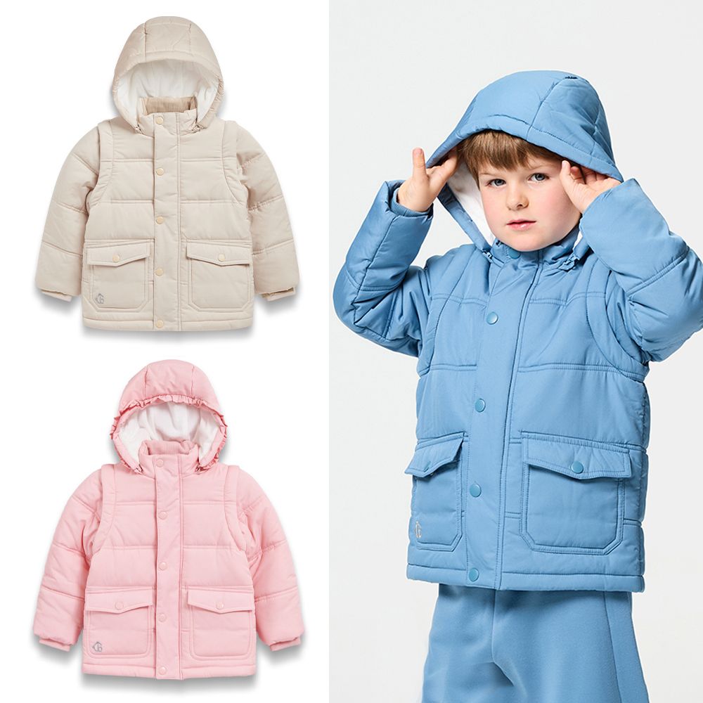 【奇哥】CHIC BASICS系列男女童裝鋪棉兩穿外套-撥水功能1-8歲/ 淺卡其色/ 6歲