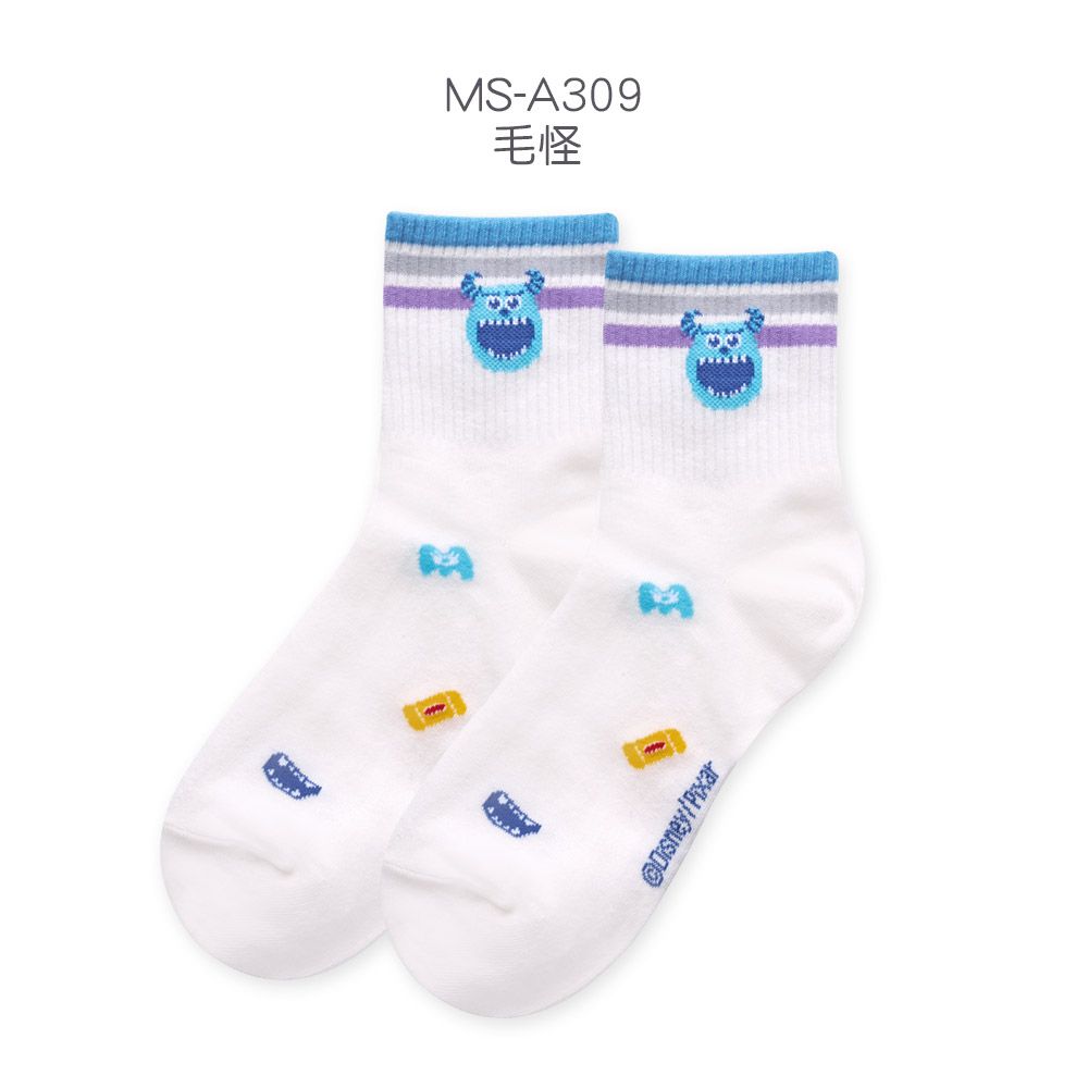 【ONEDER旺達棉品】迪士尼趣味系列中筒襪/ 毛怪/ 22-26