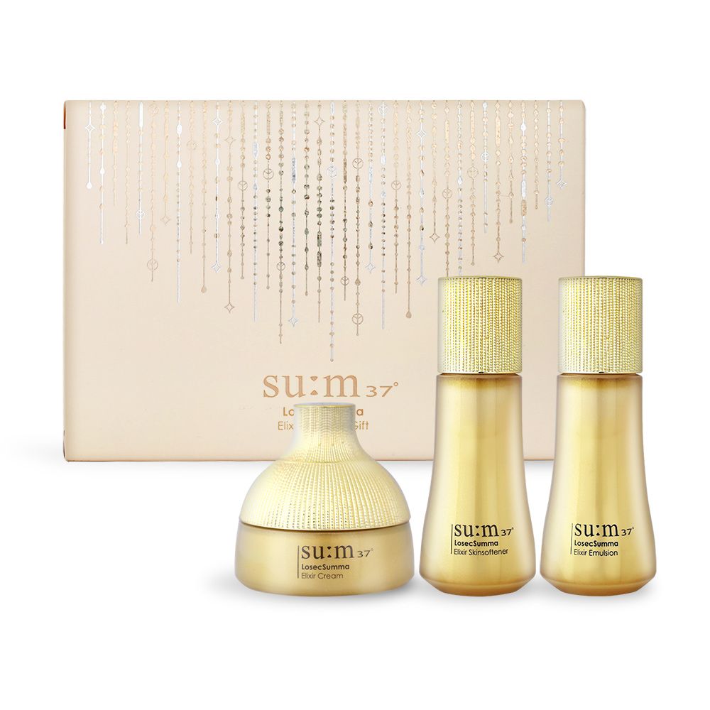 su:m37° 甦秘 金萃極緻無痕抗齡3件組[凝露+精華乳+精華乳霜]-公司貨