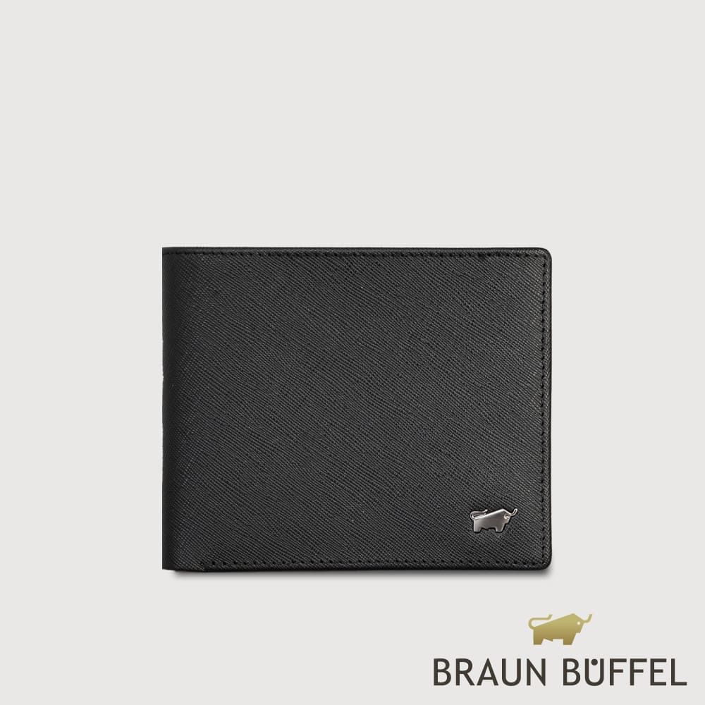 【BRAUN BUFFEL 德國小金牛】台灣總代理 至尊 5卡透明窗皮夾-黑色/BF536-316-BK
