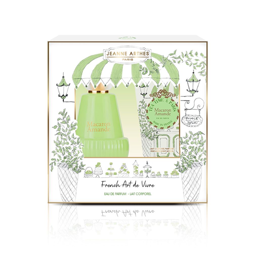 【Arthes】Jeanne Arthes系列 甜蜜馬卡龍禮盒 (淡香精 100ML+身體乳150ML)(原廠公司貨) 效期到2026.04