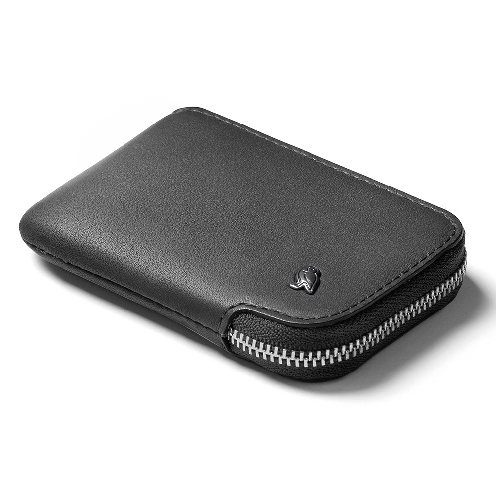 Bellroy 優質環保皮革小錢包 卡片收納包 拉鍊零錢包/ 外灰(內鈷藍)