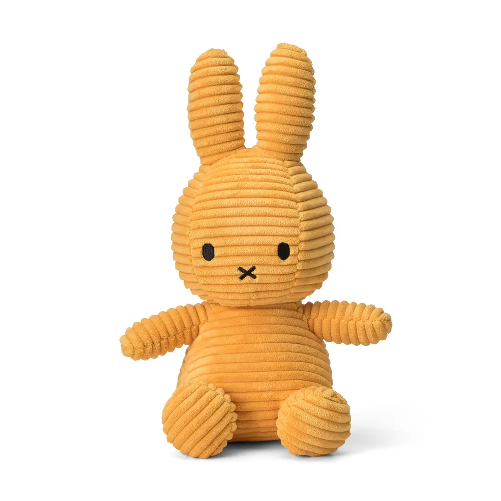 荷蘭BON TON TOYS Miffy米菲兔ECO燈芯絨填充玩偶/ 黃/ 23cm