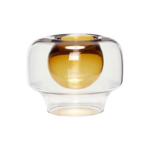 【Hübsch】－950405 雙層滿月造型玻璃花瓶 花器 蘭花七夕禮物