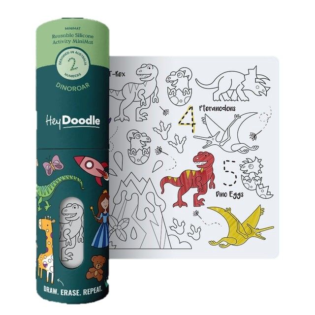 HeyDoodle 矽膠畫墊迷你桶裝-恐龍大冒險