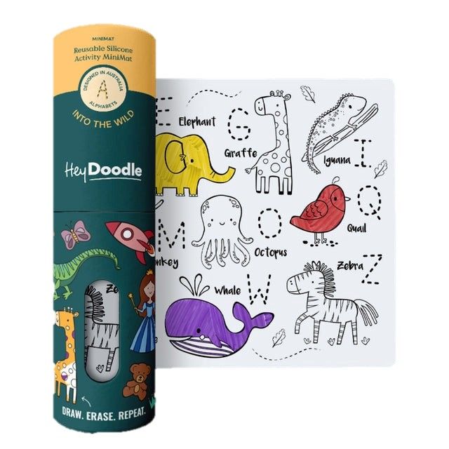 HeyDoodle 矽膠畫墊迷你桶裝-野生動物