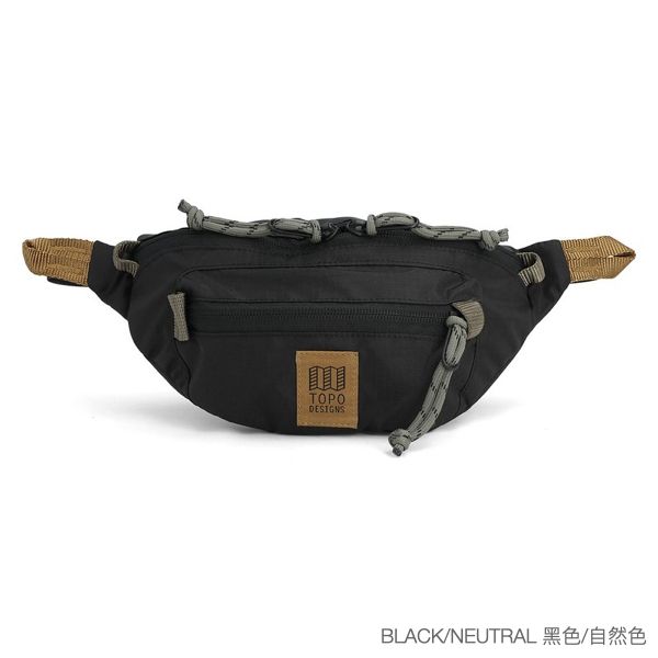 TOPO DESIGNS Mountain Waist Pack腰包側背包/ 黑色/自然色/ Black/Neutral