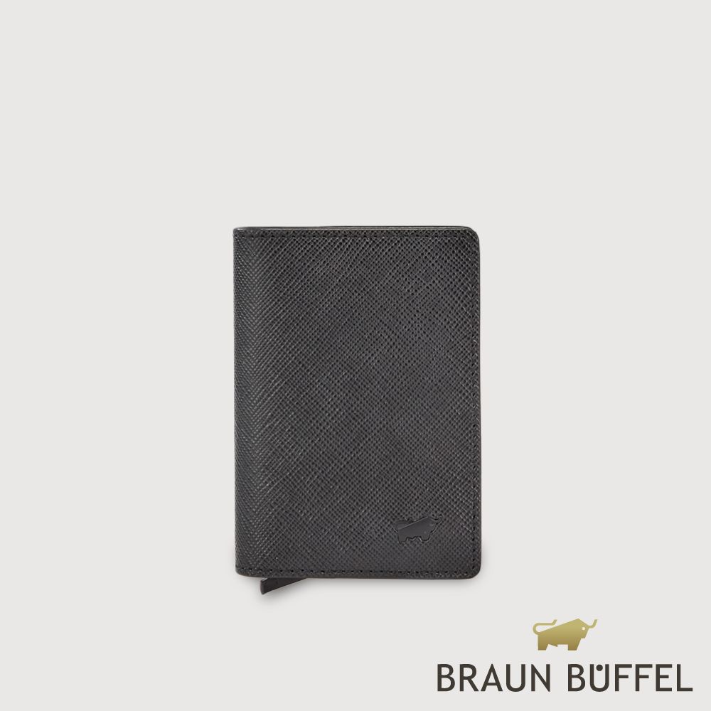 【BRAUN BUFFEL 德國小金牛】台灣總代理 瑾-A  2卡名片夾-黑色/BF556-123-BK
