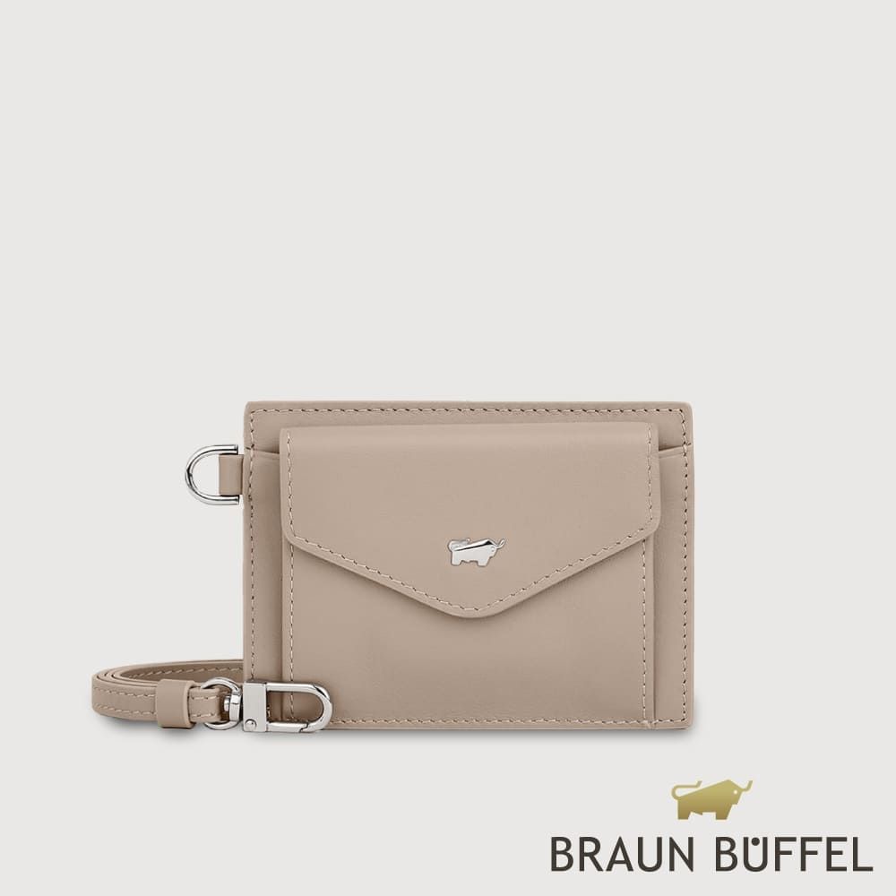 【BRAUN BUFFEL 德國小金牛】台灣總代理 維那斯-B 證件夾-奶茶棕/BF849-170-SVM