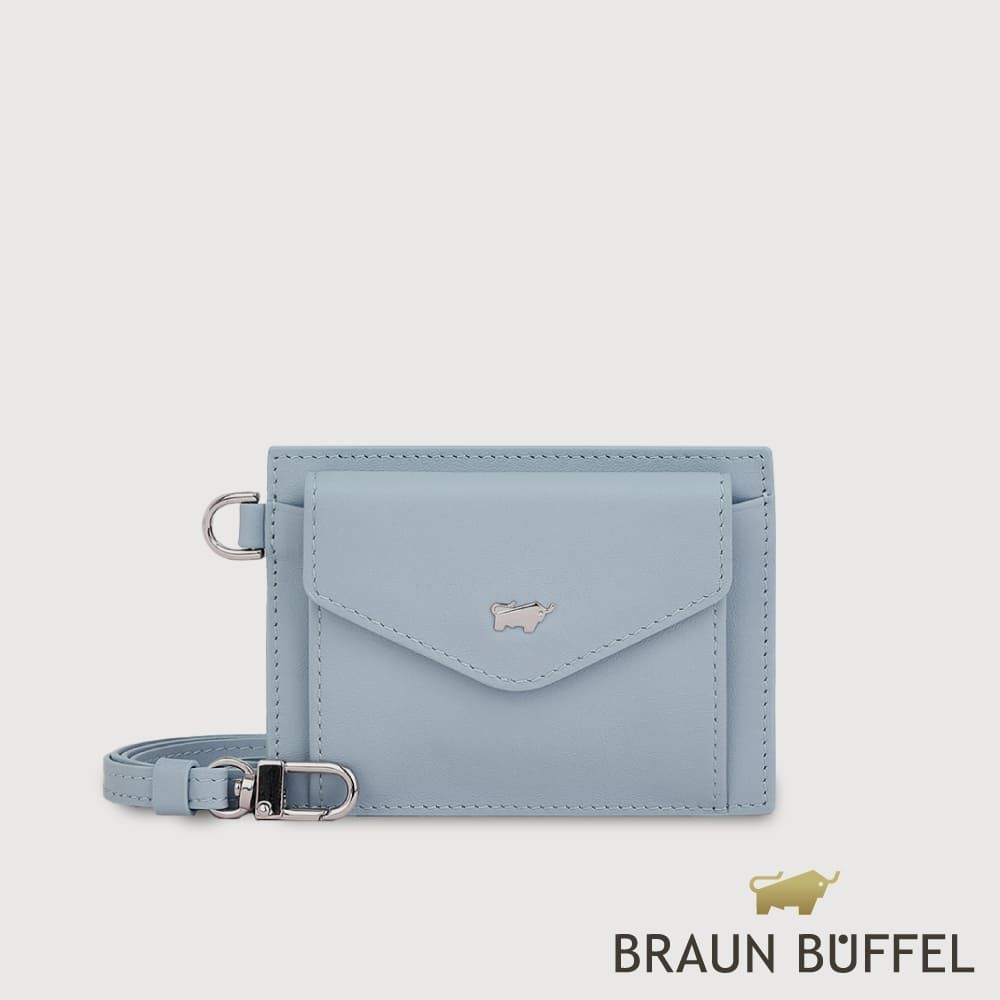 【BRAUN BUFFEL 德國小金牛】台灣總代理 維那斯-B 證件夾-淡藍色/BF849-170-CBL
