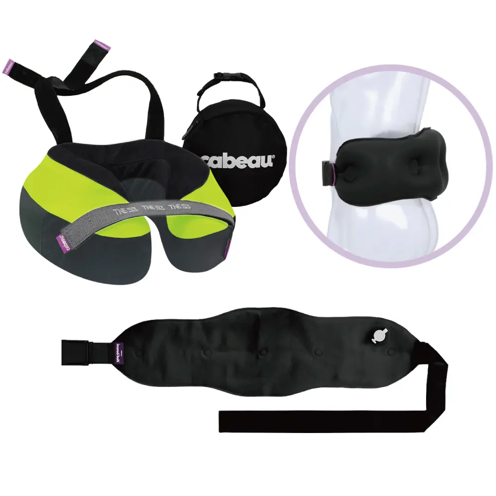 Cabeau旅途神隊友-S3頸枕TNE+護腰帶經典版/ 螢光綠