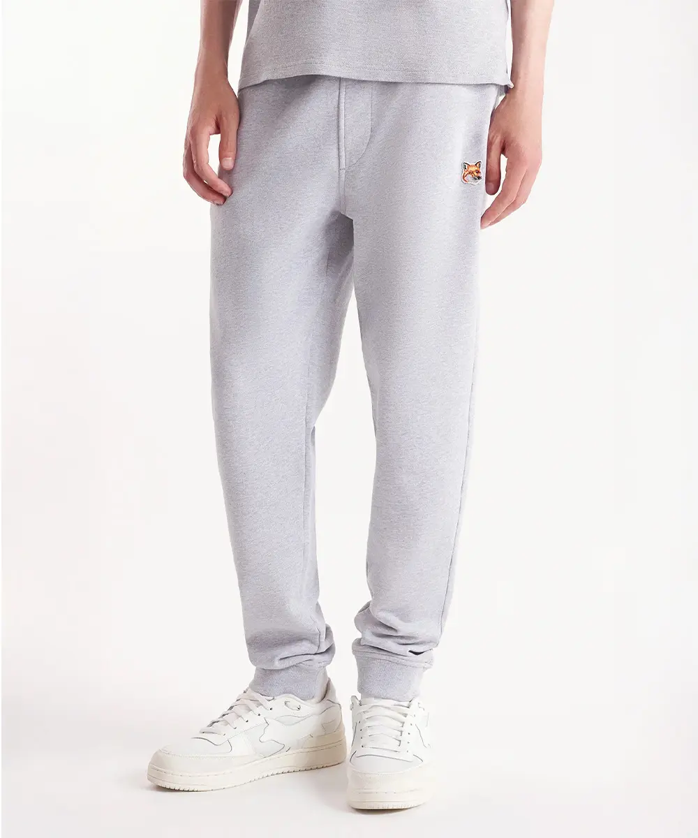 MAISON KITSUNÉ 北方雨滴灰狐狸頭LOGO經典束口運動褲_男/ M