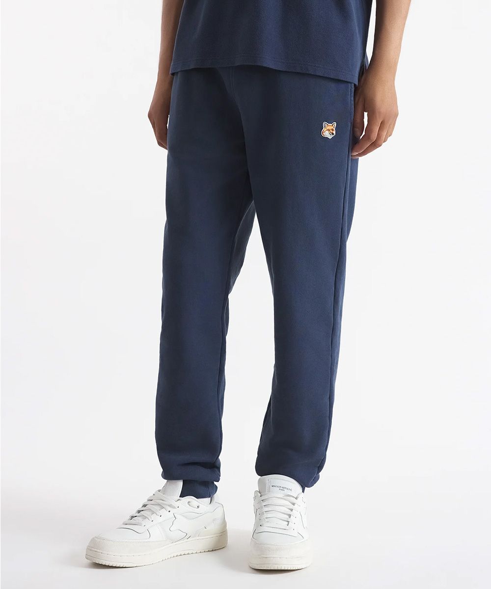 MAISON KITSUNÉ 午夜藍狐狸頭LOGO經典束口運動褲_男/ XS