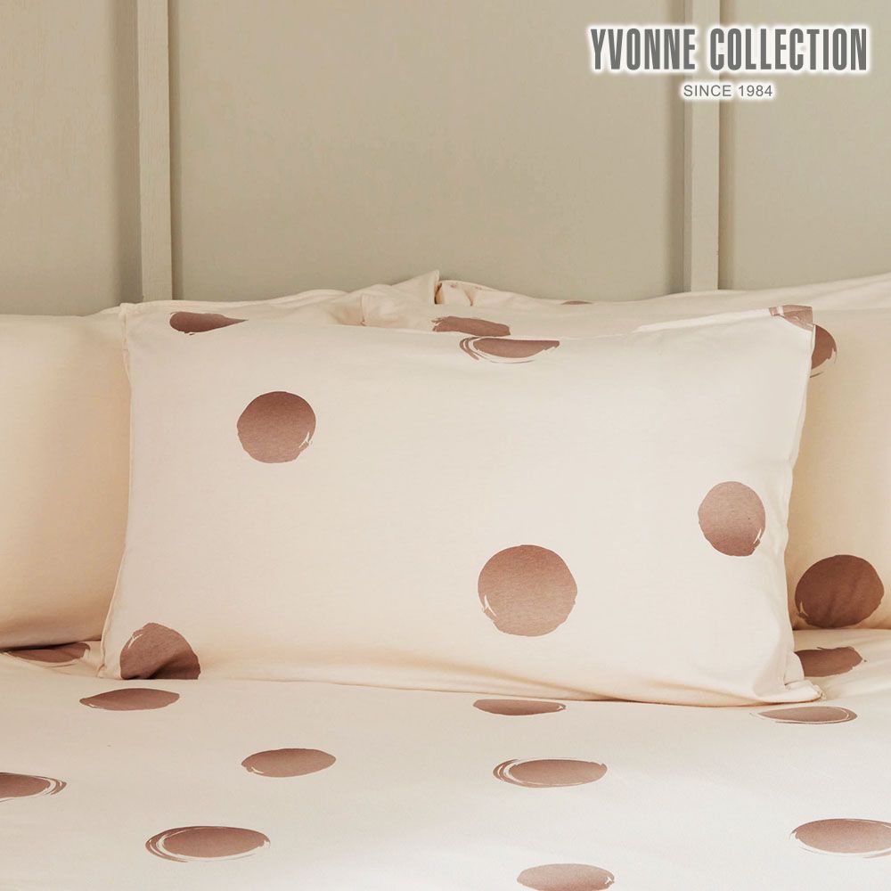 YVONNE COLLECTION圓夢印花信封式枕套1入-象牙白