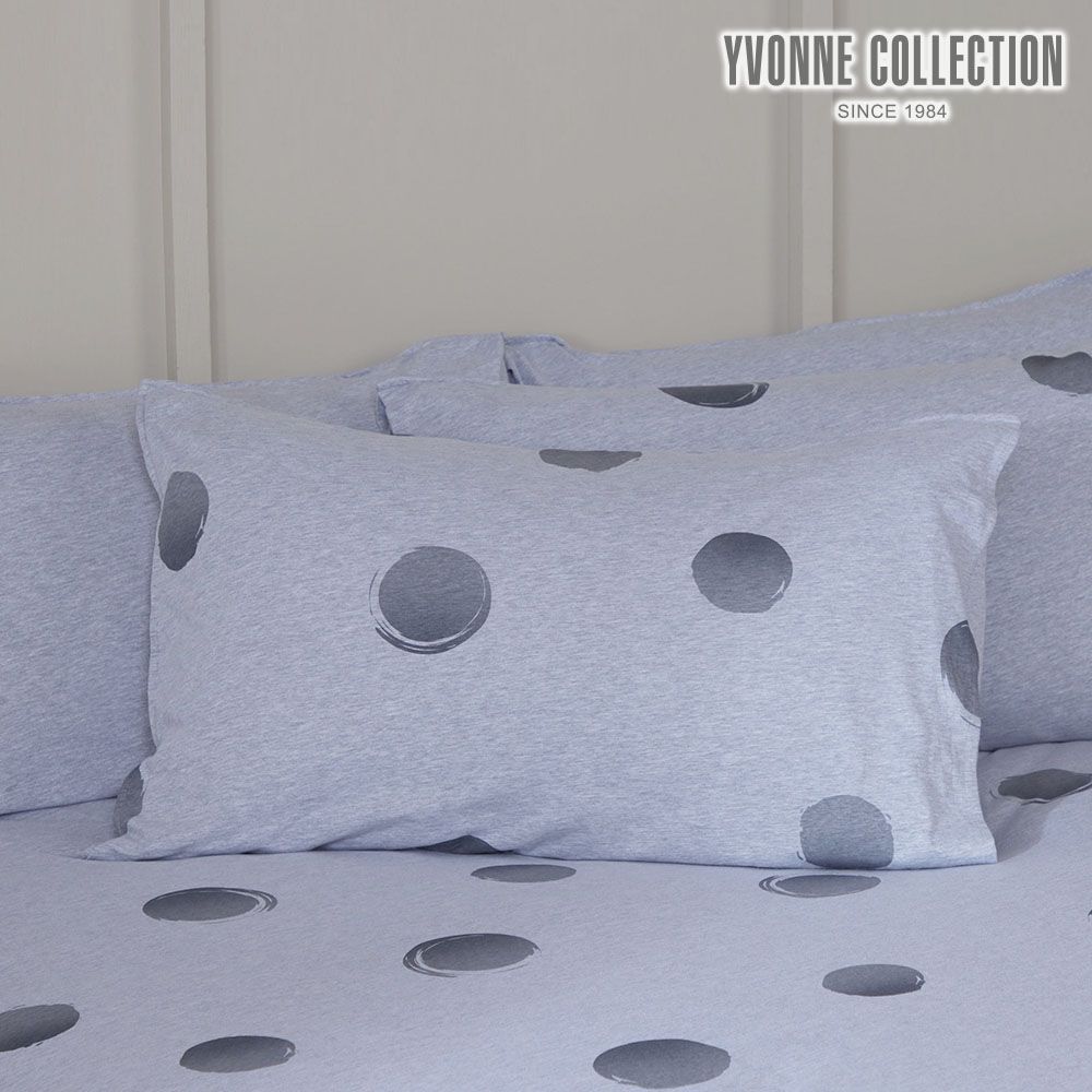 YVONNE COLLECTION圓夢印花信封式枕套1入-寧靜灰