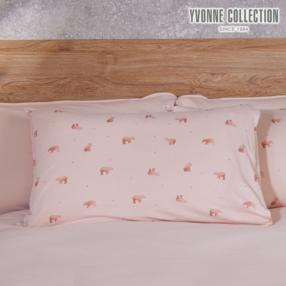 YVONNE COLLECTION馬來貘印花信封式枕套1入-香檳粉