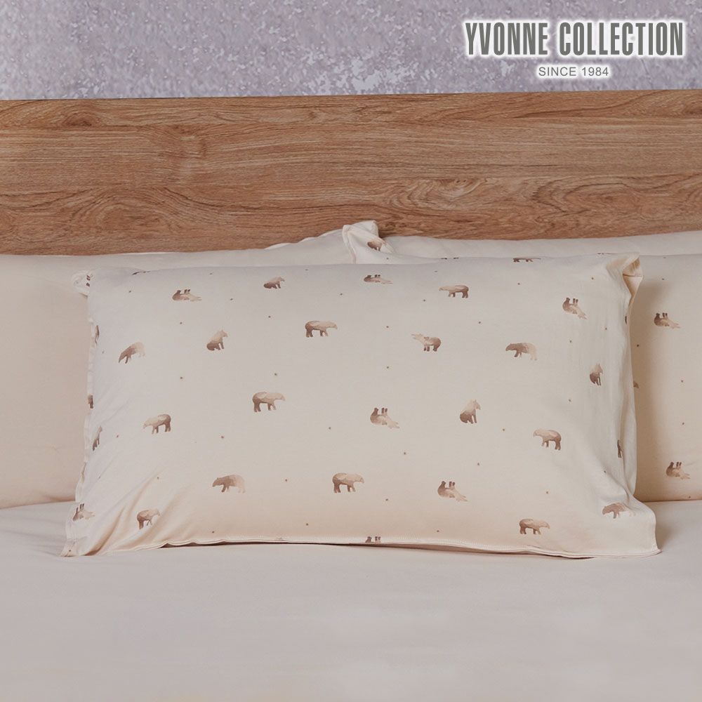 YVONNE COLLECTION馬來貘印花信封式枕套1入-象牙白