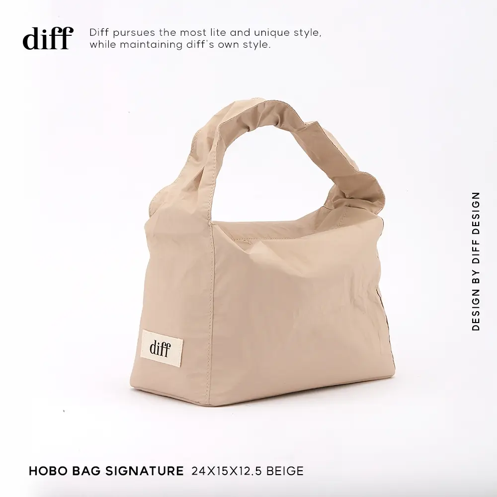 韓國Diff Hobo Signature Bag流浪包經典肩背包/ 托特包/ 11 Colors/ 淺褐