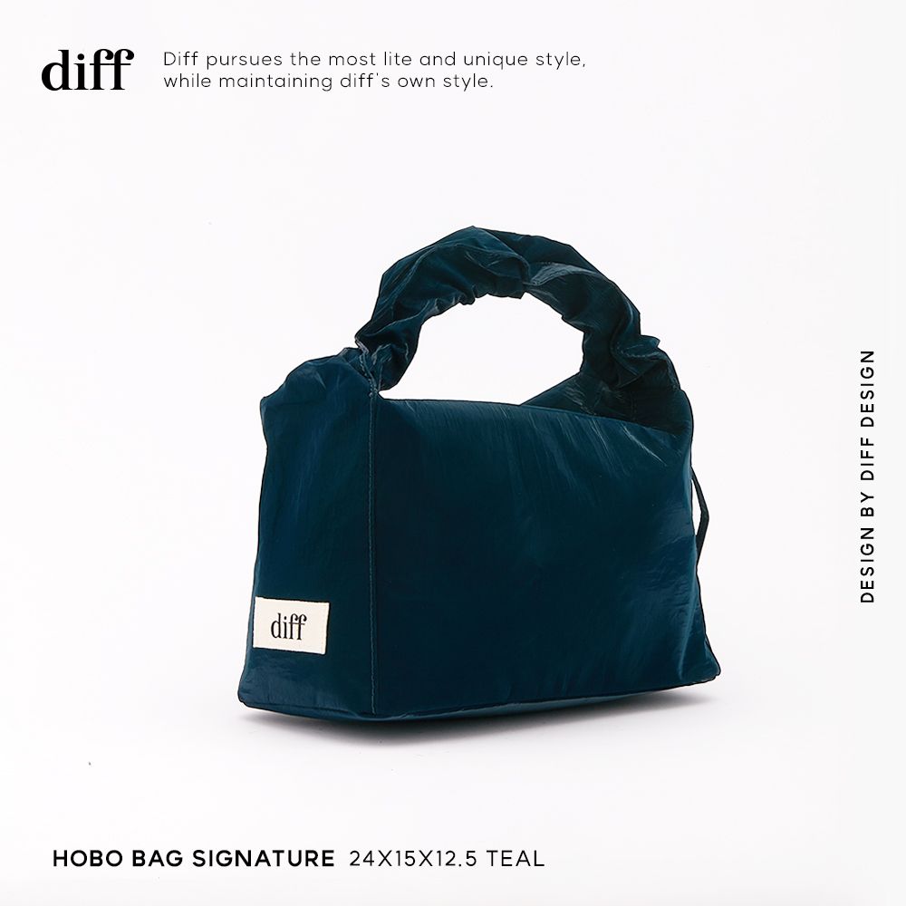 韓國Diff Hobo Signature Bag流浪包經典肩背包/ 托特包/ 11 Colors/ 藍綠色