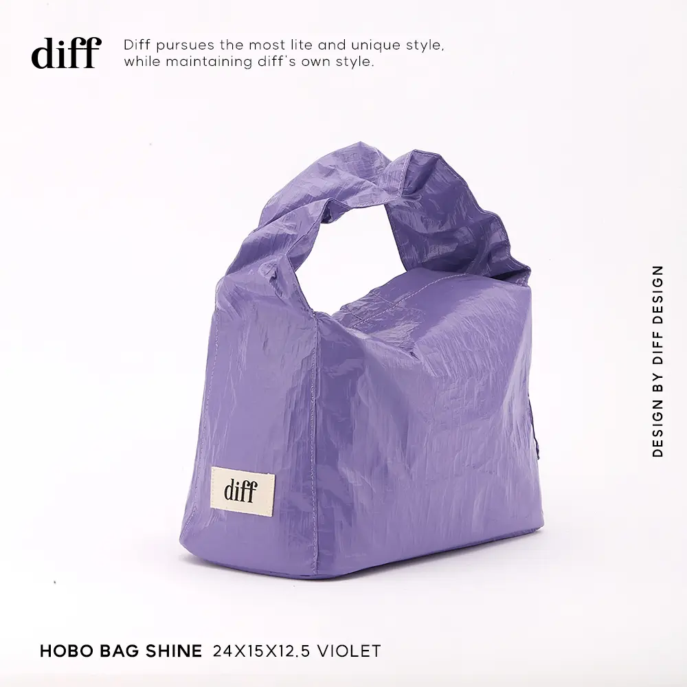韓國Diff Hobo Signature Bag流浪包/ 閃耀款/ 肩背包/ 托特包/ 薰衣草紫