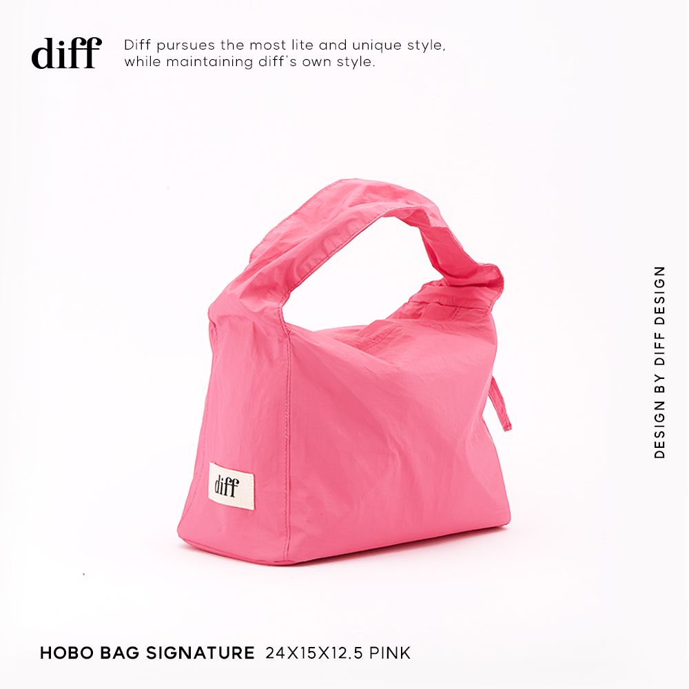 韓國Diff Hobo Signature Bag流浪包經典肩背包/ 托特包/ 11 Colors/ 粉色