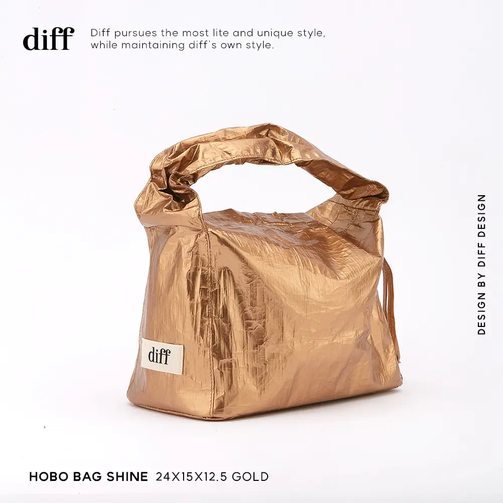 韓國Diff Hobo Signature Bag流浪包/ 閃耀款/ 肩背包/ 托特包/ 金色