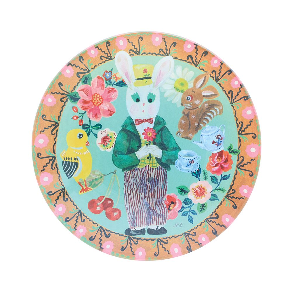 日本 Nathalie Lete 玻璃盤/ S/ Gardener Rabbit