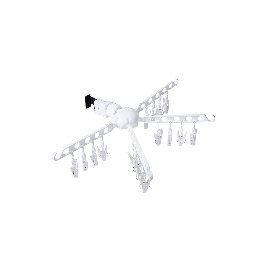 日本Imakara 免鑽釘可折疊旋轉室內門窗晾衣架(16夾)-3入