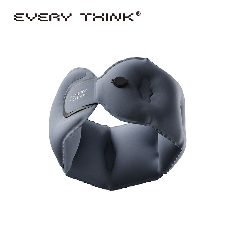 EVERY THINK 捲捲充氣護頸枕/ 深藍