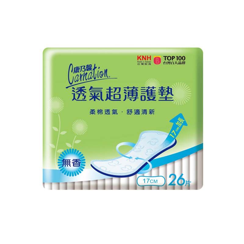 【康乃馨】透氣超薄護墊/ 加長型17cmx8包/ 無香