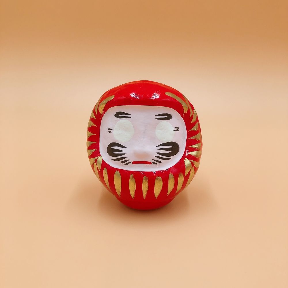 江戶御緣物語 招福祈願 達摩不倒翁 だるま 紅色 9cm(擺設 送禮 許願 DIY)