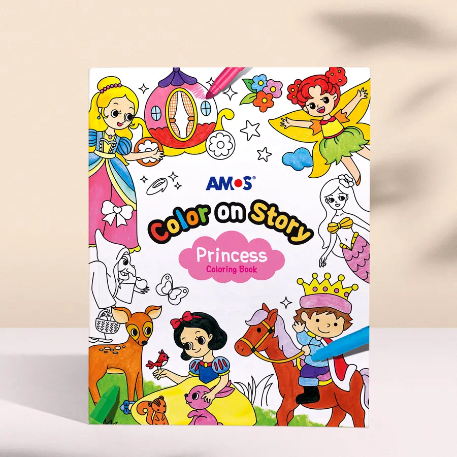 韓國AMOS 24頁畫冊著色本/ 公主