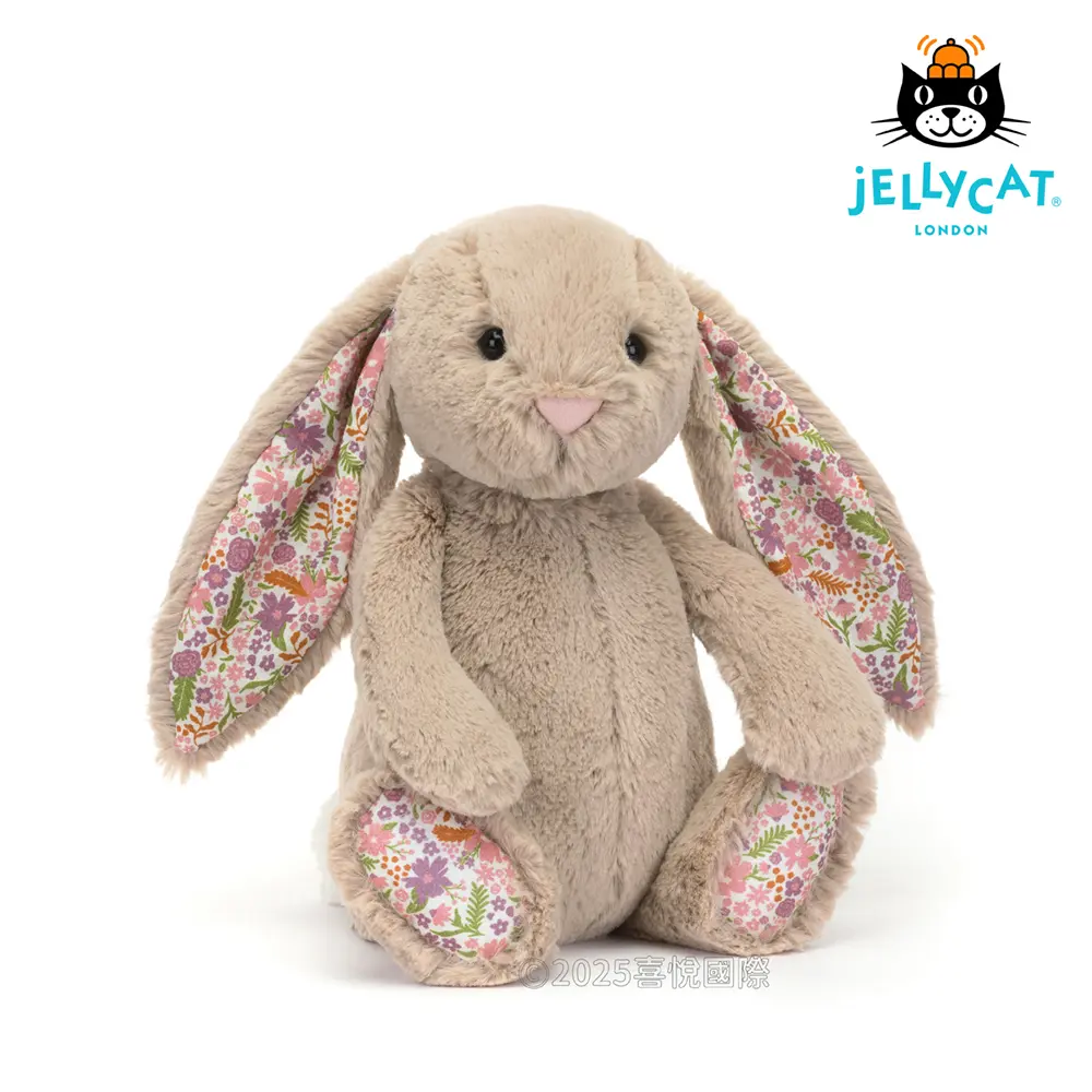 Jellycat碎花拿鐵灰兔/ Petal/ 31cm