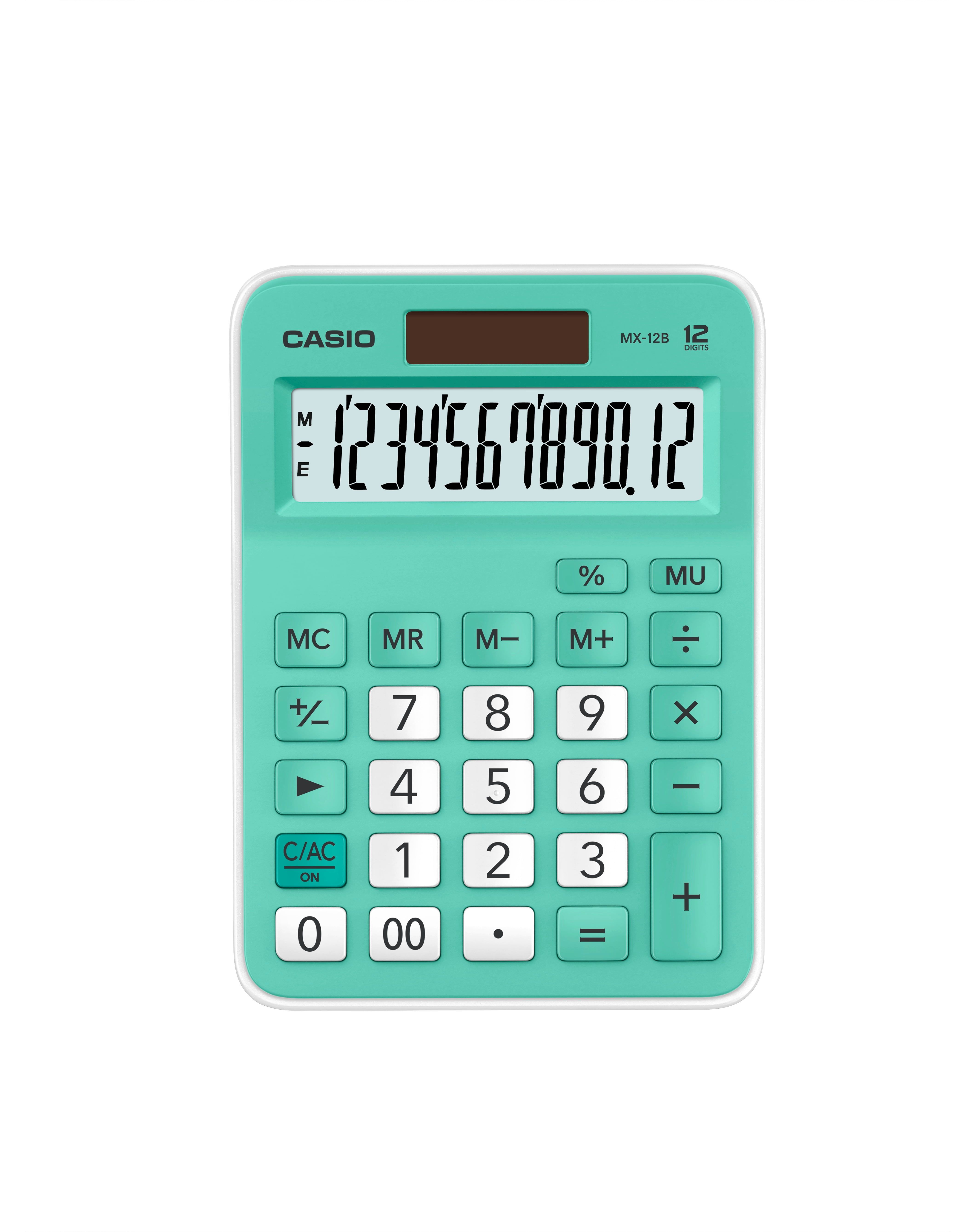 CASIO商用型計算機/ 12位元/ 粉綠/ MX-12B-GN