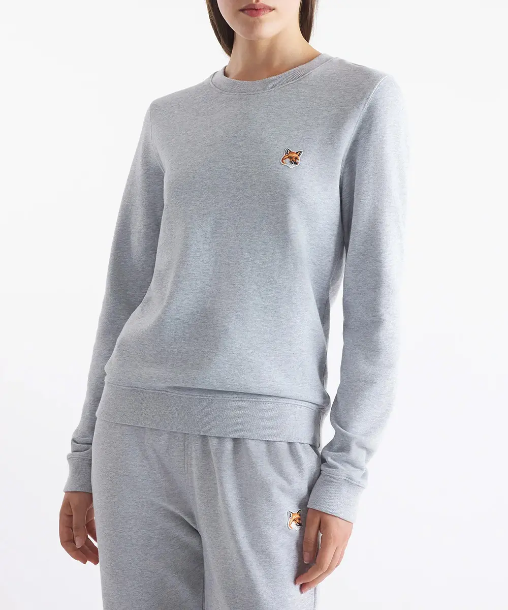 MAISON KITSUNÉ 北方雨滴灰狐狸頭LOGO經典衛衣_女/ XL