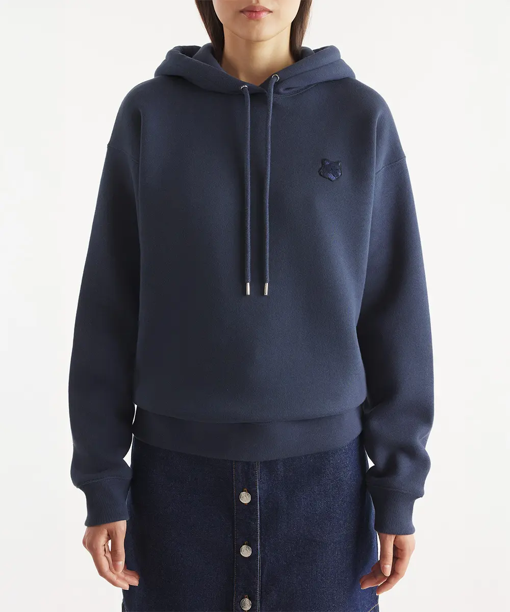 MAISON KITSUNÉ 午夜藍變化狐狸頭LOGO舒適連帽衛衣_女/ M