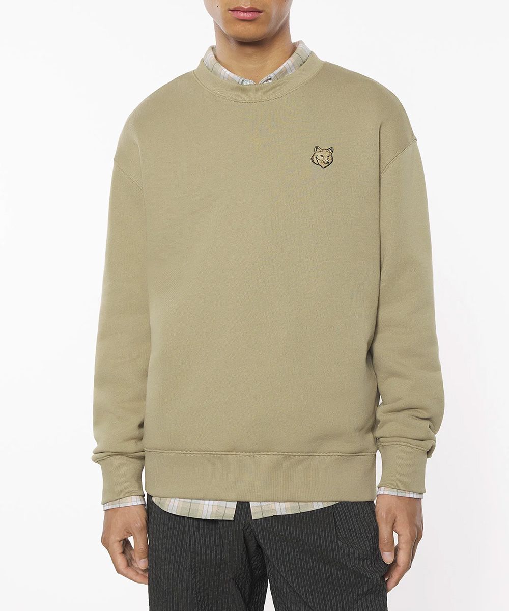 MAISON KITSUNÉ 小荳蔻綠變化狐狸頭LOGO舒適衛衣_中性/男/ M