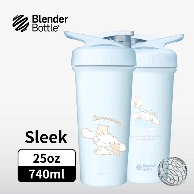 BlenderBottle Sleek按壓式不鏽鋼水壺/ 三麗鷗/ 大耳狗/ 小熊霜淇淋/ 25oz/ 740ml