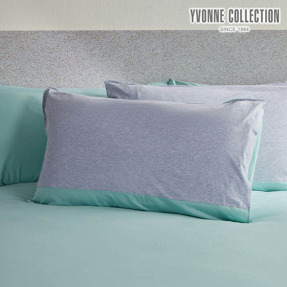 YVONNE COLLECTION素面拼接信封式枕套1入-寧靜灰