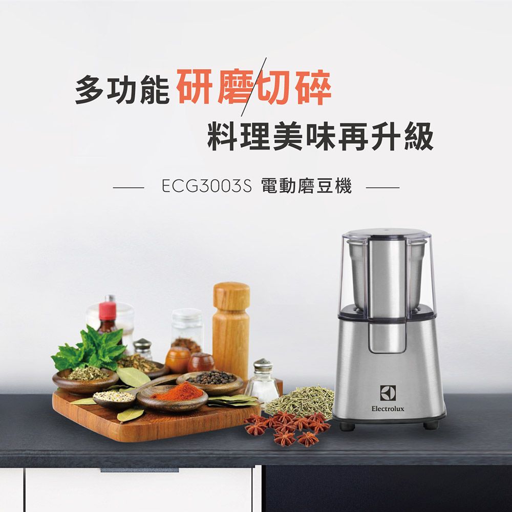 Electrolux 伊萊克斯 不鏽鋼電動磨豆機/ ECG3003S