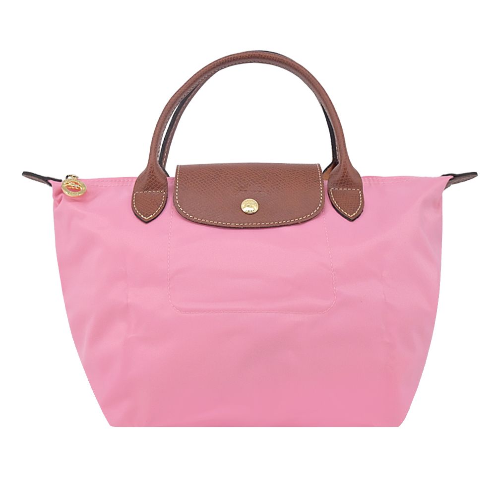 LONGCHAMP LE PLIAGE系列短把再生尼龍摺疊水餃包(小/棉花糖粉)/平行輸入