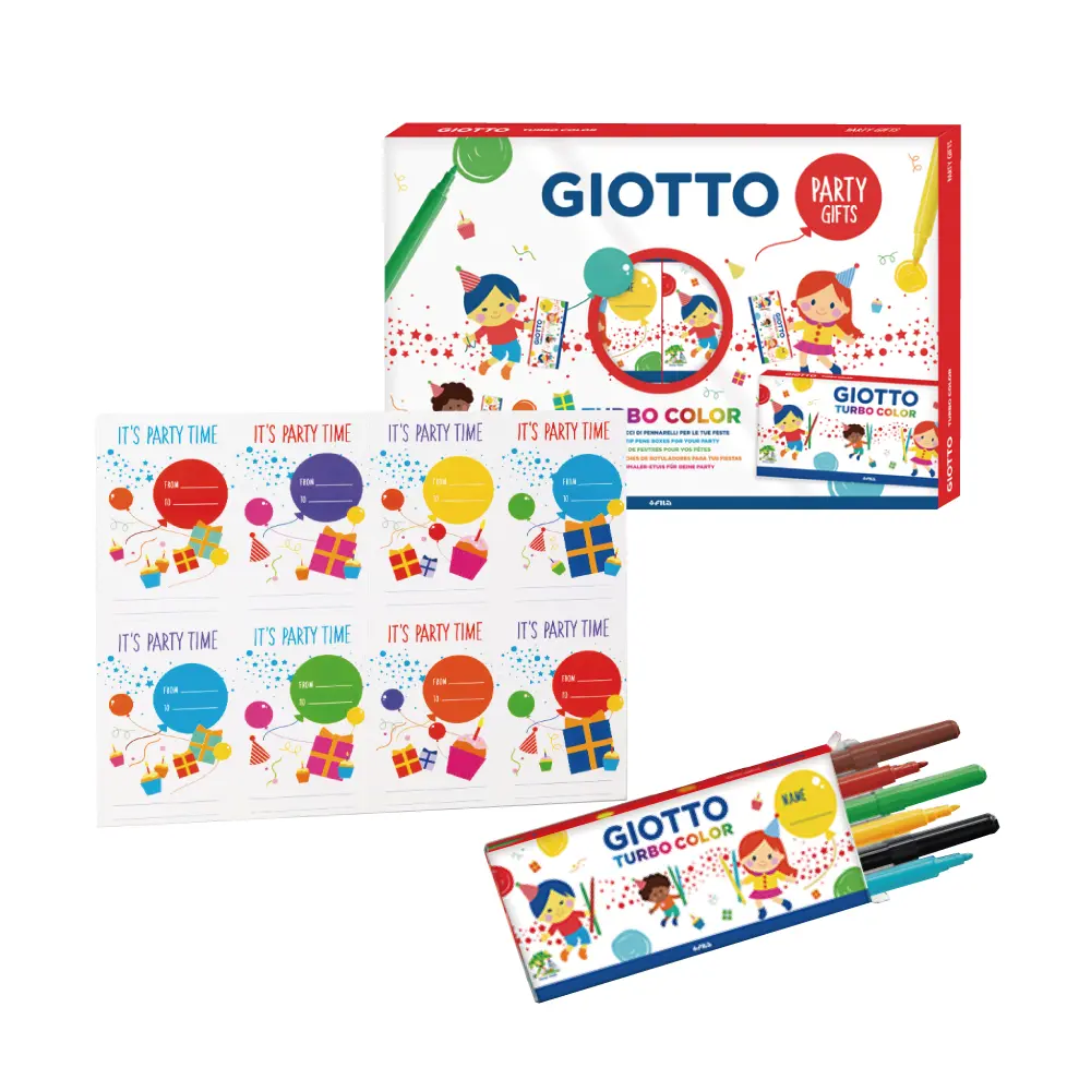 GIOTTO派對禮物分享盒/ 12入/ 可洗式彩色筆