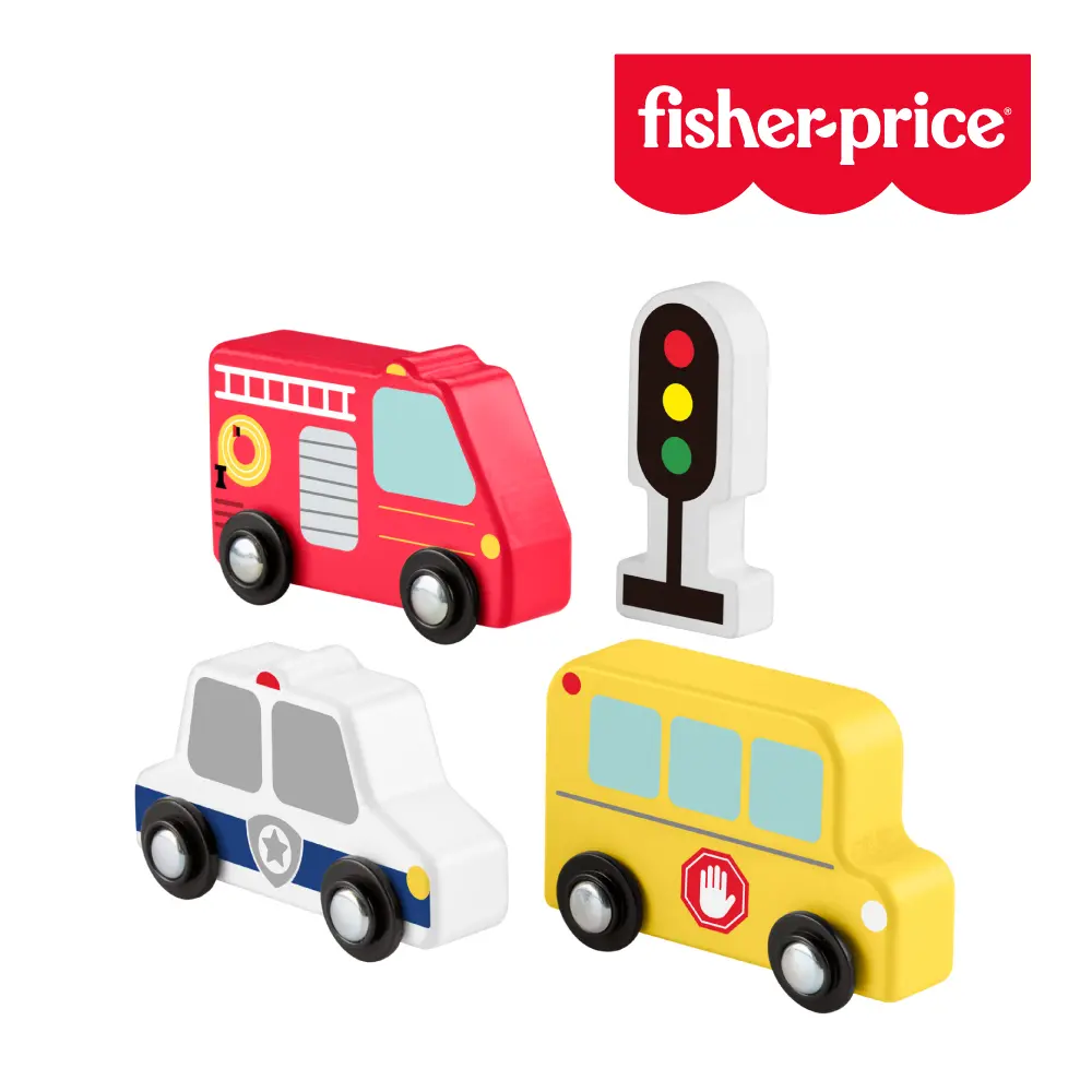 【Fisher price 費雪】木製小車組