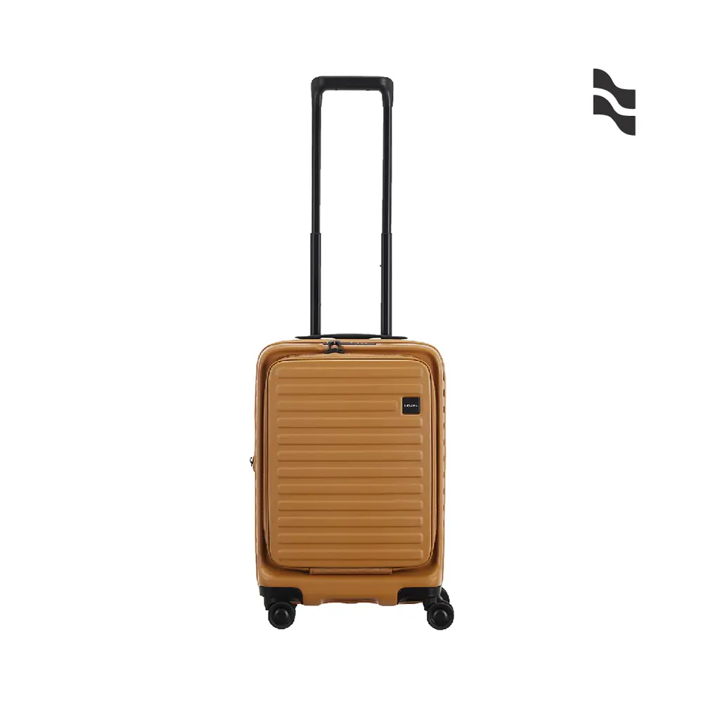 【LOJEL】CUBO 19吋前開擴充 防盜拉鍊登機箱/ 黃金焦糖